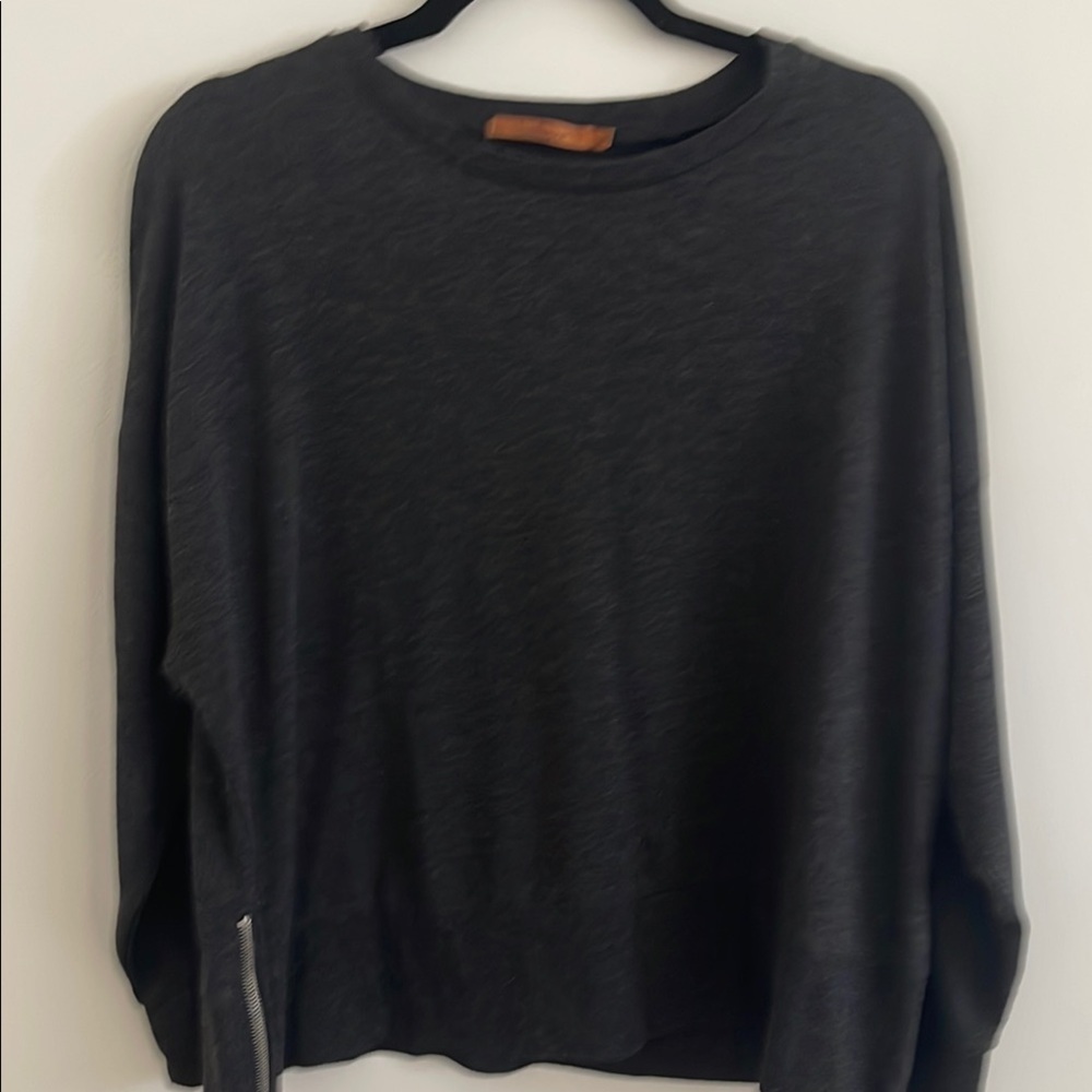 Belldini Grey Sweater with Zipper Detail